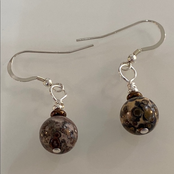 Sterling Silver and Stone Earrings - Picture 2 of 4